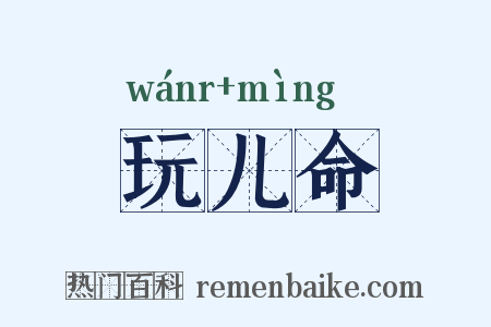 玩儿命是什么意思的图片